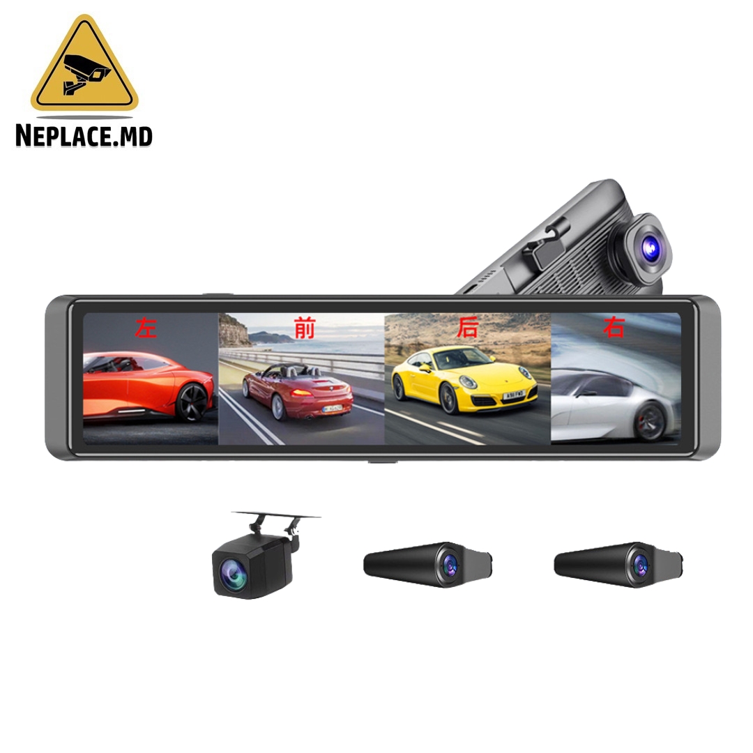 Camera Auto DVR Oglinga Fata/Spate, Mod parcare, Senzor de Miscare ,G-senzor ,full screen/touch screen, dashcam 4K, 360 Grade - Cumpără online | NePlace Moldova