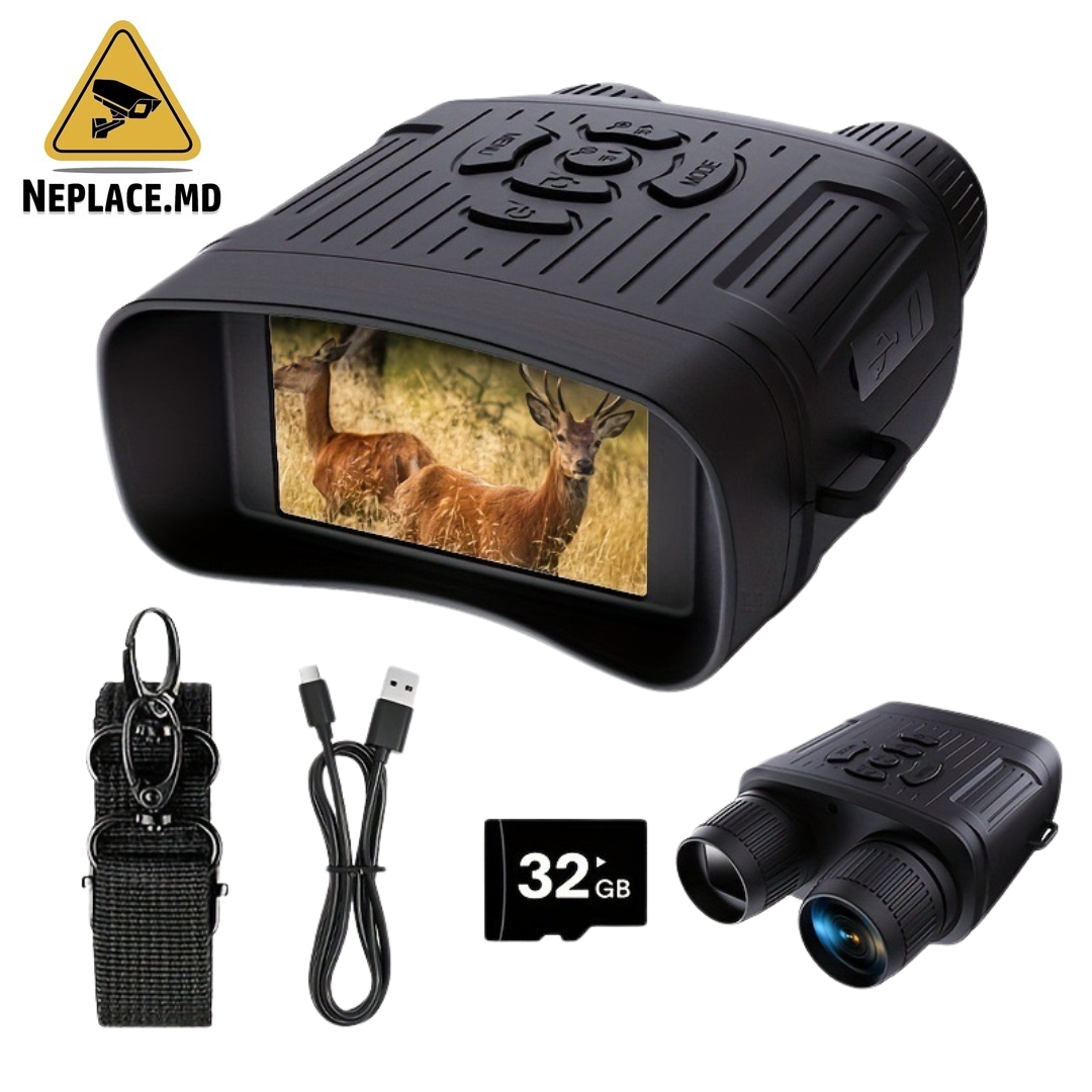 Binoclu 2.7K digital cu Night Vision, Zoom X8, Ecran LSD, Vedere in noapte 300 metri - Cumpără online | NePlace Moldova