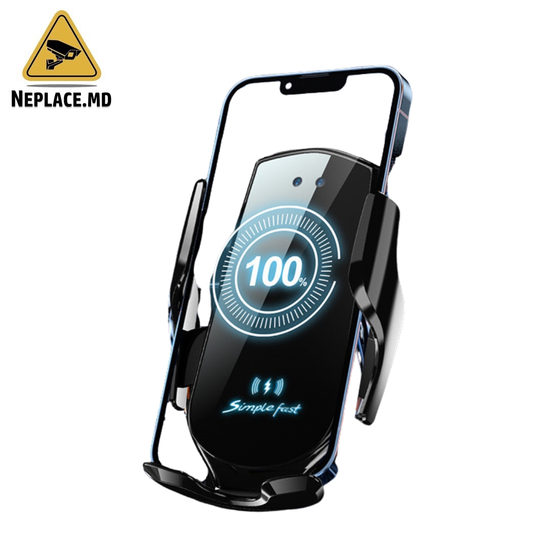 Suport auto pentru telefon cu incarcarerapida wireless, Prindere in grila,15w - Cumpără online | NePlace Moldova