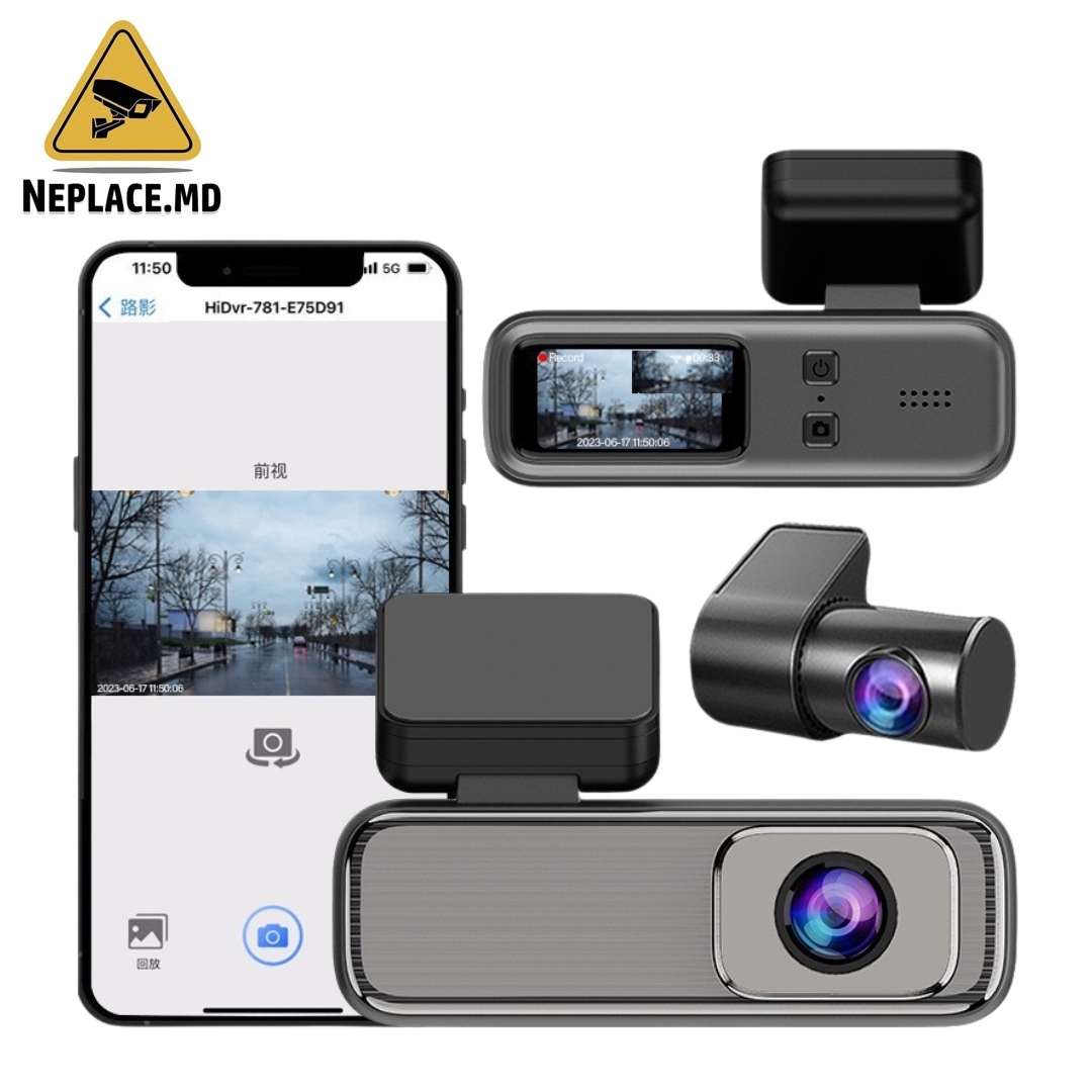 Автомобильная камера 3K + задняя камера DVR WIFI, ночное видение, GPS - Cumpără online | NePlace Moldova