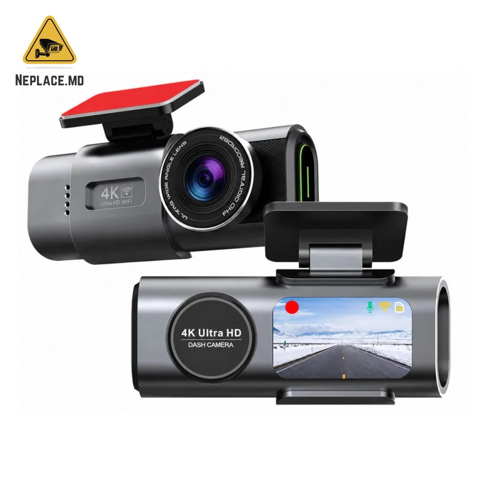 Camera auto 4k, ecran LCD + camera spate DVR WIFI, Viozionare nocturna , GPS Auto Viidure
