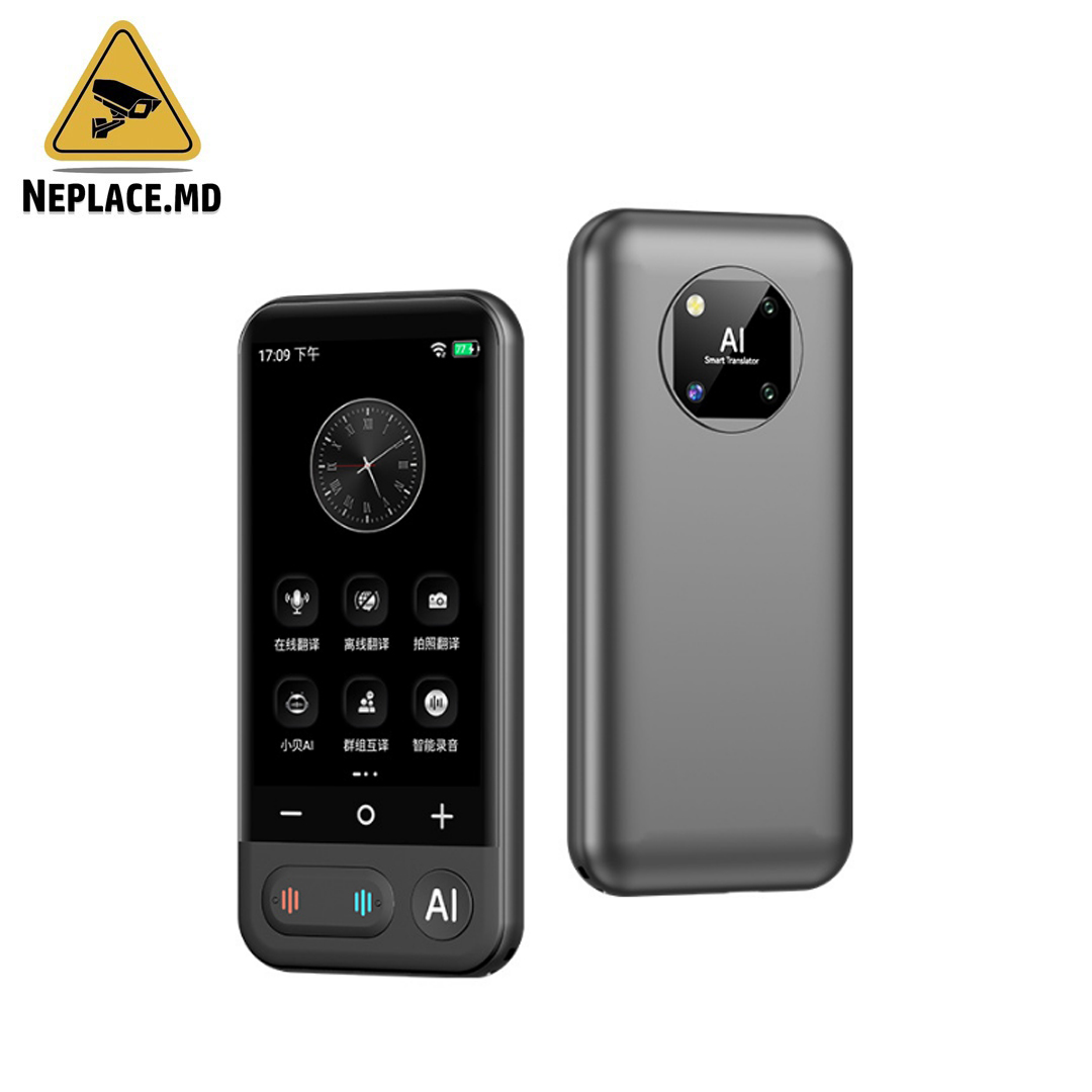 Translator inteligent Vocal Digital Bidirectional cu peste 250 Limbi Online, 20 Offline, VisionHub®, Traducator in timp real, voce, text, Traducere Foto, Wi-fi, ecran tactil de 4,0 inch, Negru - Cumpără online | NePlace Moldova