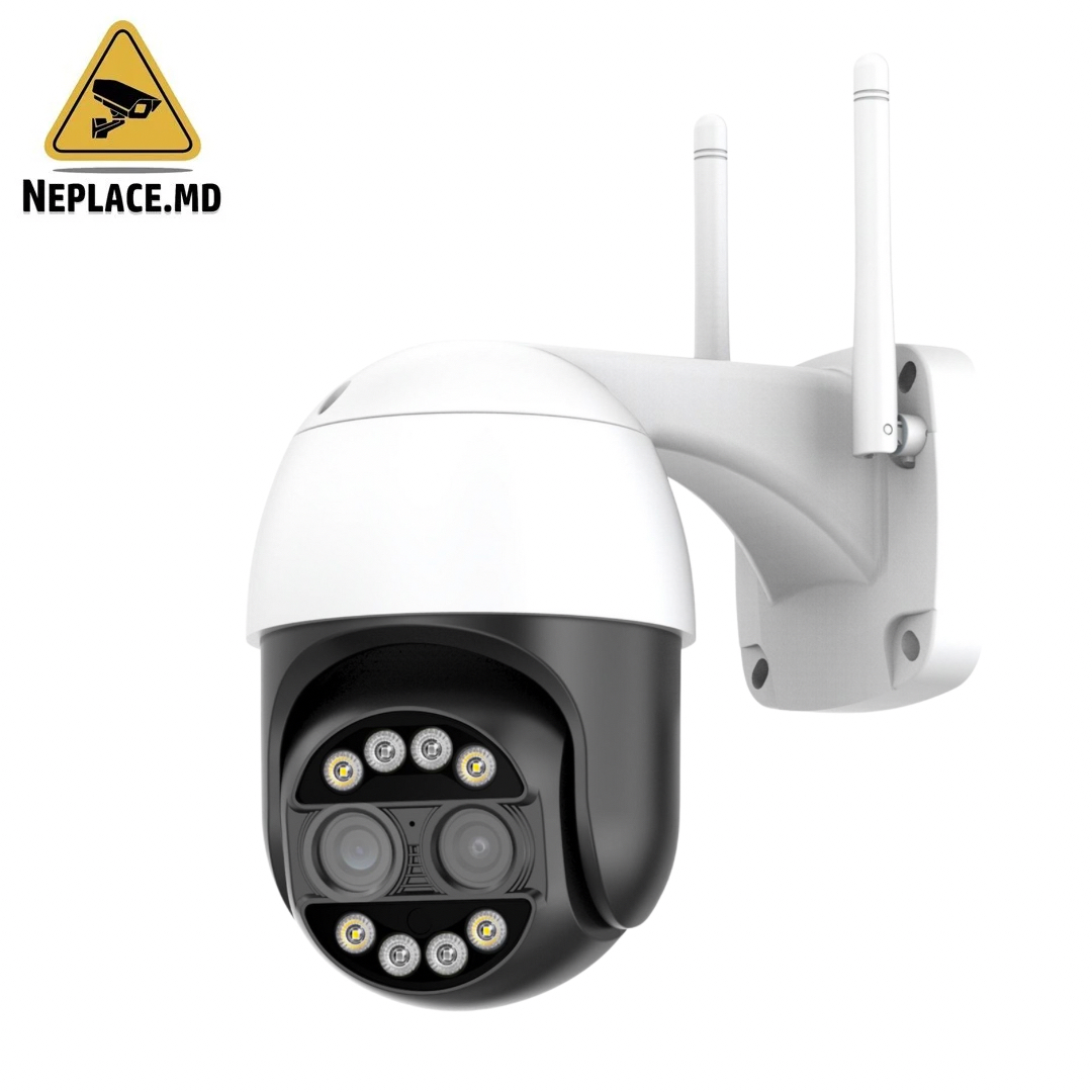 WIFI Камера Наблюдения, 4MP, Zoom X8, Водонепроницаемая, Поворот 360, Обнаружение Формы Человека, Уведомление на телефон - Cumpără online | NePlace Moldova