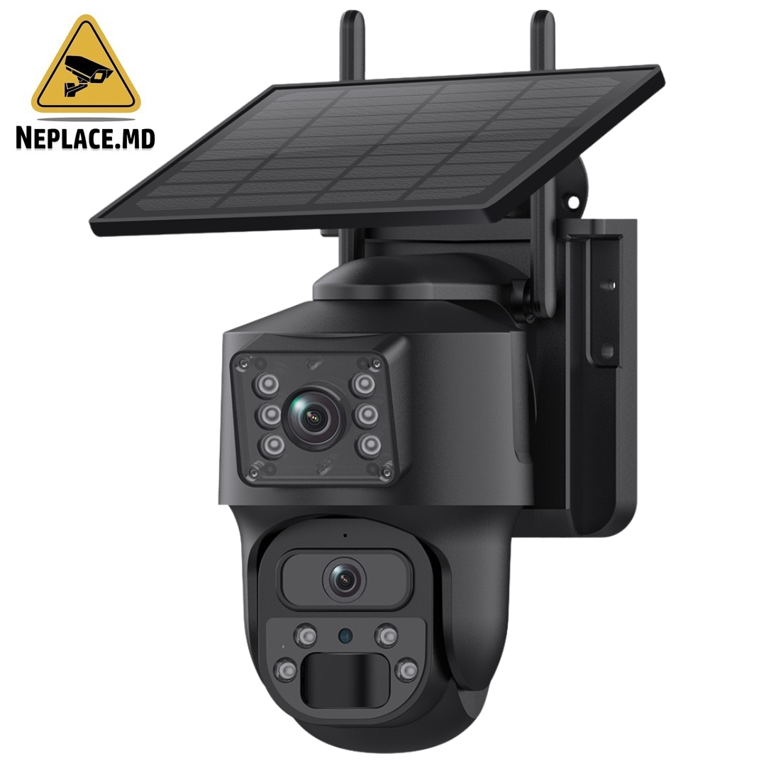 Camera Supraveghere 4G 4K Ultra HD, Dual Camera 8MP, Incarcare Solara, Rotire Din Aplicatie, Rezistenta La Apa IP 66, Ubox - Cumpără online | NePlace Moldova
