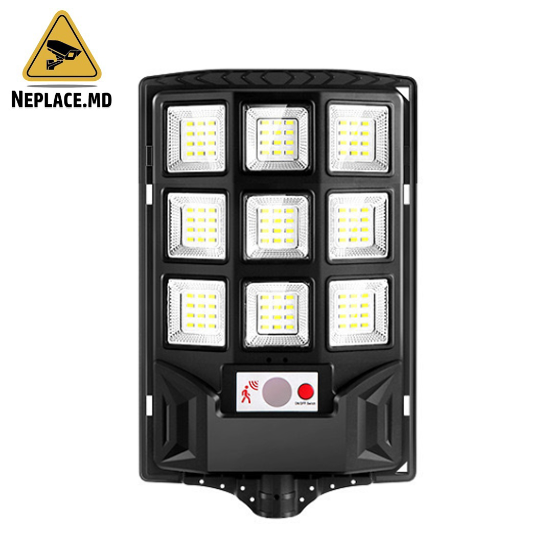 Lampa Solara LED Stradala cu Senzor de Miscare, Panou Fotovoltaic, Rezistenta la Apa IP67, Telecomanda, 3 Moduri de Iluminare, Autonomie Extinsa - Cumpără online | NePlace Moldova