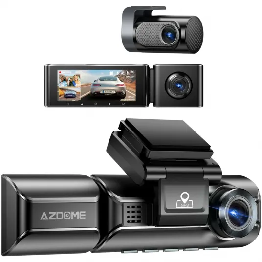 Автомобильный видеорегистратор AZDOME M550 Pro с 3 каналами 4K, Wi-Fi 5G, WDR Night Vision, 150°, экран IPS 3,19", GPS, фирменное приложение, G-сенсор и мониторинг парковки - Cumpără online | NePlace Moldova