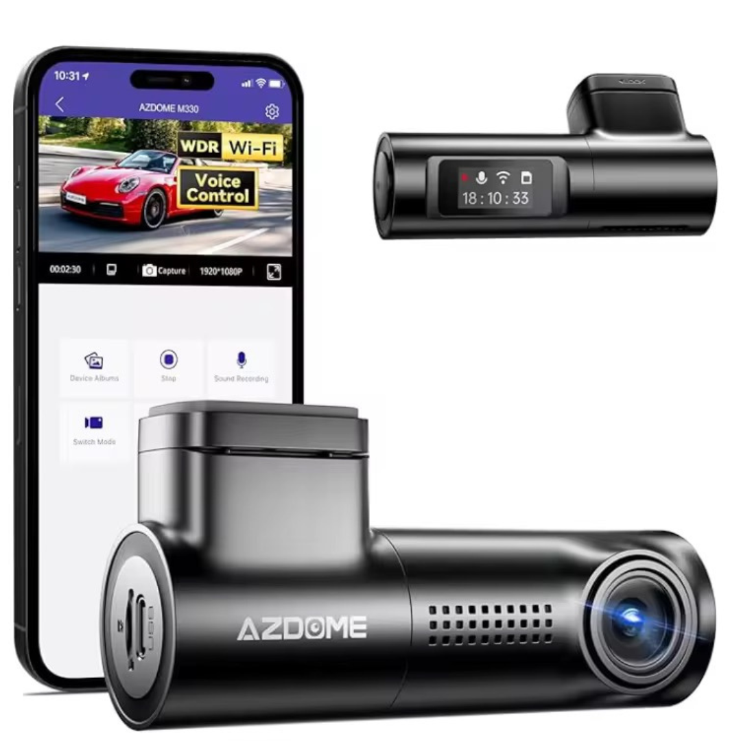 Cameră Auto AZDOME M330 1080P FHD, WiFi Încorporat, GPS, Ecran De 0,96", Supercondensator, Vedere Nocturnă, Senzor G, Monitorizare Parcare, Înregistrare În Buclă - Cumpără online | NePlace Moldova